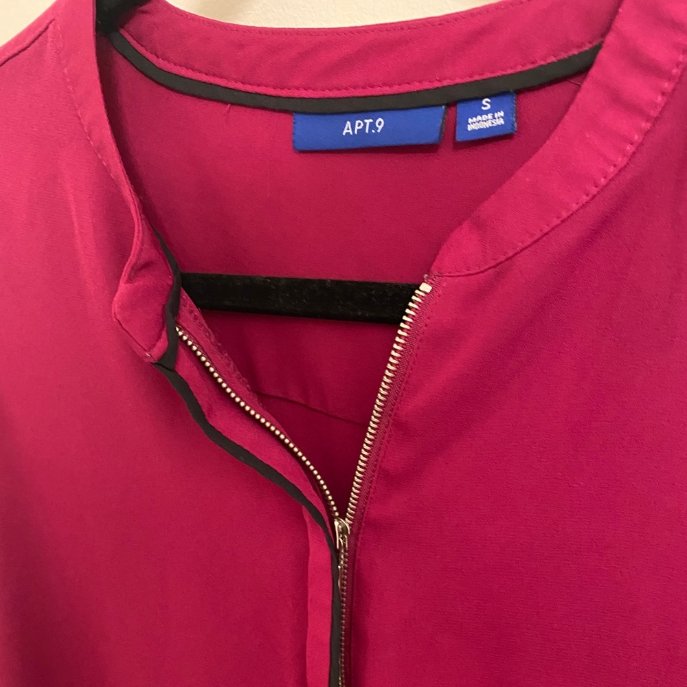 Long sleeve blouse with half zipper